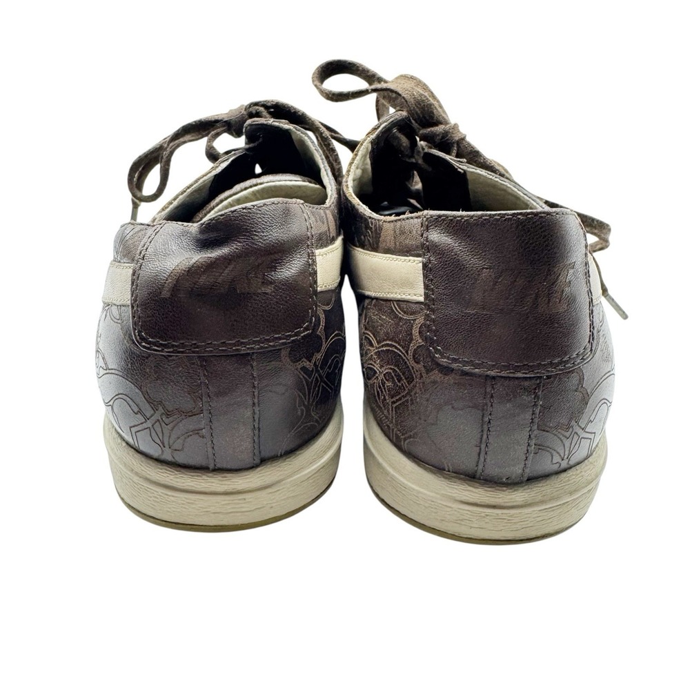 Nike Women 9 Brown Leather Embossed Swoosh Low Profile 050810 - Picture 4 of 8